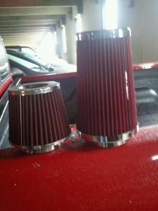 old air filter left, new air filter right