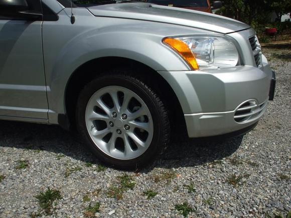 The new 17" wheels from a friend, off a 2000 Chrysler 300m, the tires are one year old Firestone 235x45x17 tires a neighbor sold me at a steal from his mustang.