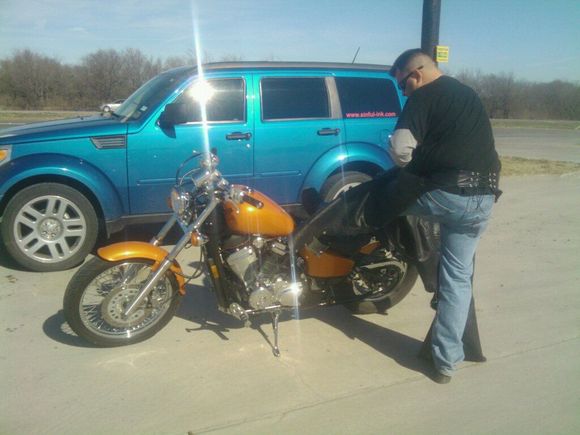 Both my toys (and my husband)  This was how my bike looked before it went PINK!
