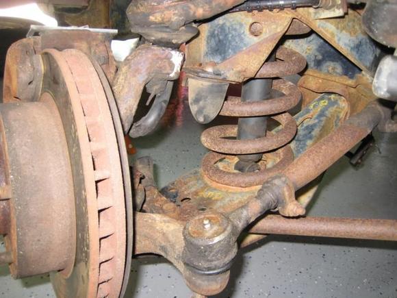 Old Suspension worn out from years of sitting and rotting.