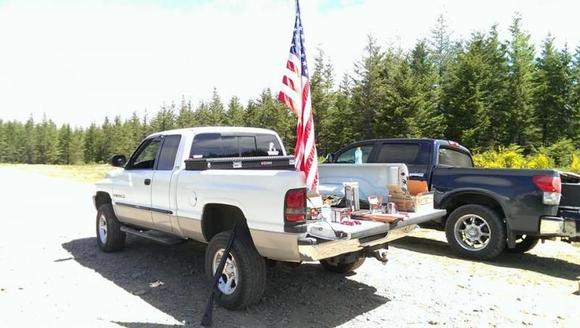 Day out shooting with my buddy and his Tundra