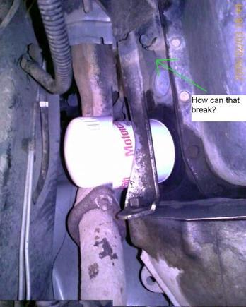 This is the transmission brace on the passenger side