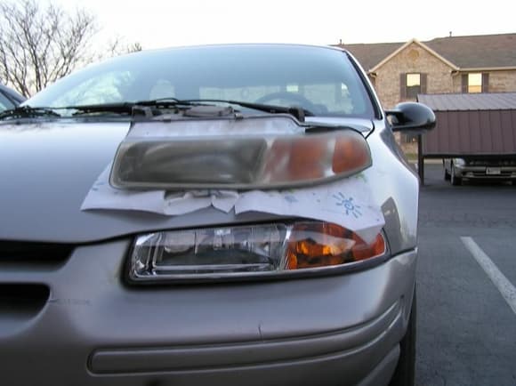 Comparison of left headlights after installation