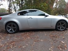 Crap pics. But there are matte black powder coated Brembos with painstakingly done orange logos. Black and silver car with emblems and any aftermarket parts logos in orange. I am doing a gloss black wrap on roof only. Pics to come.
