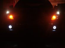 Turn signal / Hazards on w/ fog light rings. Fog light rights stay steady. They are linked with the side running light