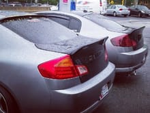 his is on the left with jdm tails and mine of course to the right