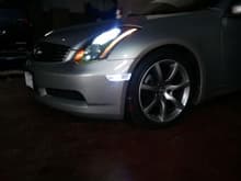 clear side markers with white SMD bulbs from ebay.
