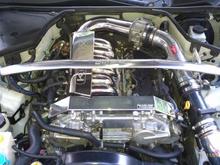 engine bay after velocity plus manifold install