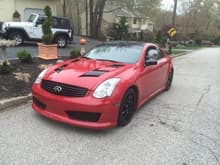 2007 red g35 coupe with a full body kit finally!