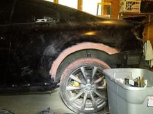 nearly finished bondo work before primer and temporary coating