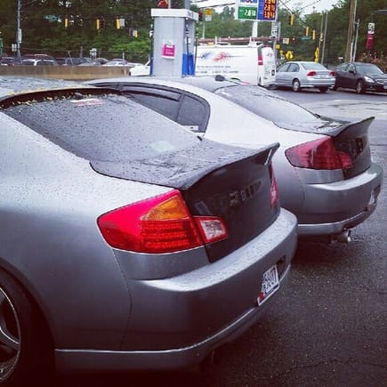 his is on the left with jdm tails and mine of course to the right