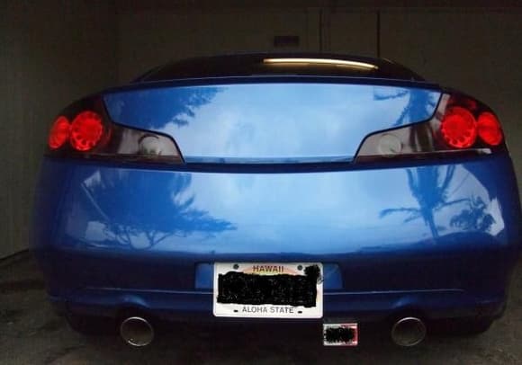 back shot. gtr taillight lays, shaved, and little trunk lip.