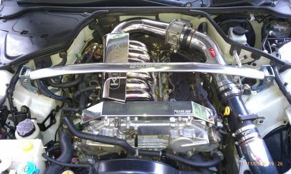 engine bay after velocity plus manifold install