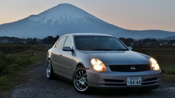 In front of the great Mt. Fuji after a day at the All Female Fuji Speedway Drift Comp on TEIN springs
