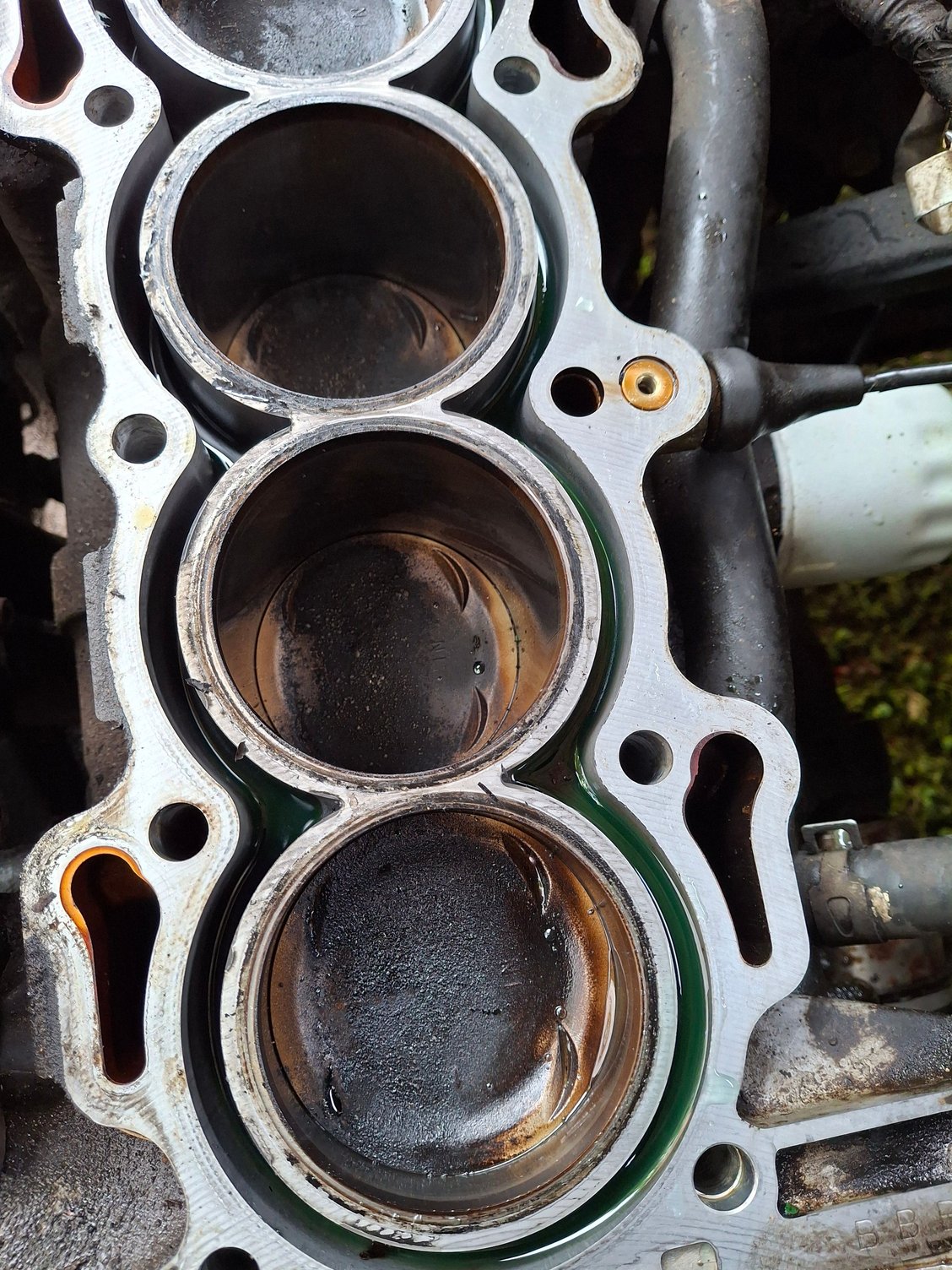 Pulled cuz coolant kept leaking behind head between head and block before and after waterpump replaced