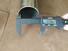 2.36 inch inner diameter for the Down pipe/ Test pipe what ever you want to call it.