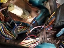 Clutch pedal switch & clutch interlock switch. See the cut cables and splices?