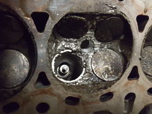 Damage from the valve dropping