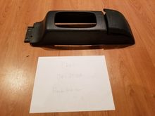 Palmy blue shifter console with cup holders. It's scratched and it doesn't close. Also, appears to have a little bump in the corner from I guess someone using a longer screw for the shift boot.

$30 shipped