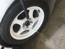 Flushed until water ran clear.