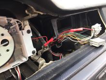 Spliced into these harnesses. Not sure what they're for but I know there's power on them. Splice positive to positive on one harness and negative to negative on there other harness. It was working before I bolted in place in. Now I can't figure out how to get them on again.