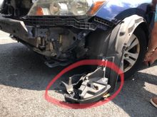 This mystery part was attached to the inner fender liner. 