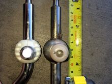 Pretty much the same distance from the bottom of the ball to the end of the bushing.