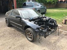 Test fitting the new fenders, car is waiting to get power washed (If I could ever get one that worked haha) then I start the POR15 on the under side/wheel wells.