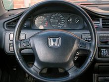 Modifications/Upgrades/Retrofits in this image:
OEM CDM/USDM Honda Access Optional Clock, 
OEM CDM Gauge Cluster w/ Tachometer, 
OEM Cruise Control,
OEM Tilt Steering, 
OEM CDM/USDM Si/EX Coupe Acoustic Research Door Panel Tweeters, 
OEM EDM Rear Fog Switch, 
OEM CDM '92 Si Black 4-prong non-SRS Steering Wheel w/Cruise (w/ optional leather upgrade),
OEM EDM Honda Access Optional Middle Console,
OEM JDM "Door Open" Indicator,
JDM 1-DIN Optional Cup Holder &amp; Tray.