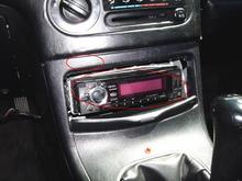 This project was fun! <sarcasm> I yanked out the stock stereo which was stuffed up clear in deep with wires wrapped all over. Then found out that the stereo that was used was CUT out harness and all, so I had to rewire EVERYTHING! <-To do this I cut the stereo harness out of my previous totaled civic, found wiring diagrams for both cars and rewired everything correctly with solid connections(no cheap shit). After which I installed the old aftermarket Clarion stereo from last car.