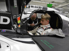 Nico Hulkenberg getting familiar with Porsche cockpit.......