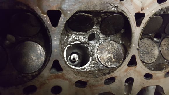 Damage from the valve dropping