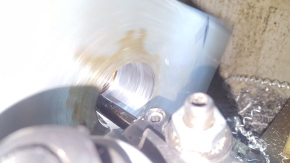 I decided to use the lathe to finish the bores it was a lot faster i was able to take .200" per pass.