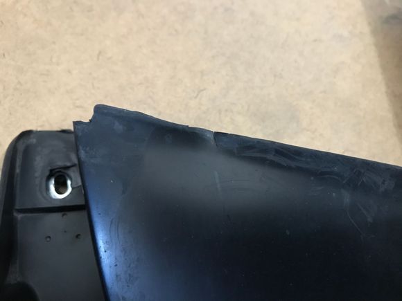 Little split in the plastic.