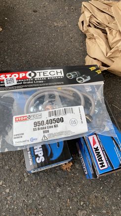 Stoptech braided lines and Hawk HPS front/rear pads 