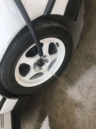 Flushed until water ran clear.