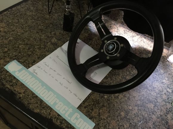 Just waiting for my conversion to be done. Till then steering wheel setup complete! Shout out to Aaron who came through with the quickness. 