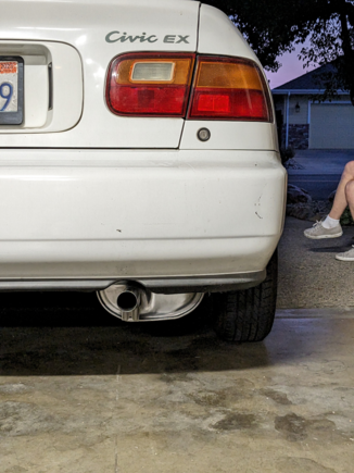 OEM Integra muffler, all clean and polished.