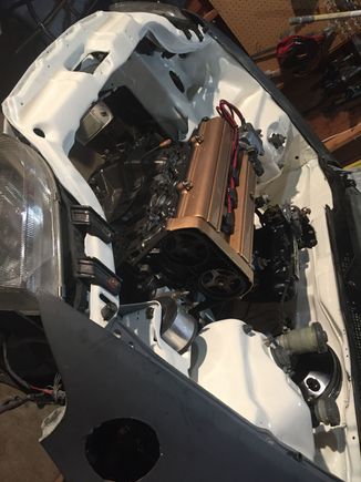 Now it's in with the right mount. Just need to wait on my t bracket and start putting axles and etc in.😍