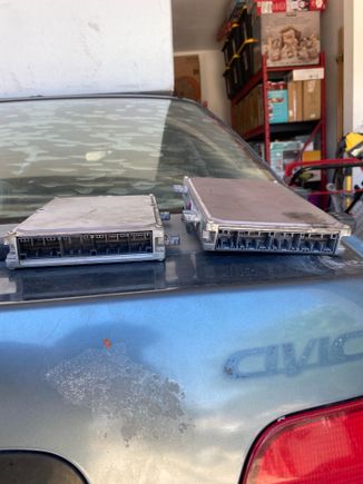 Ps2 on left p2e (y7 stock) on right 