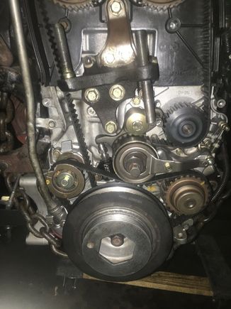 All buttoned up, ill install the covers sometime down the line. I like to leave them off in case I need double check the timing marks or change the tension on the belts.