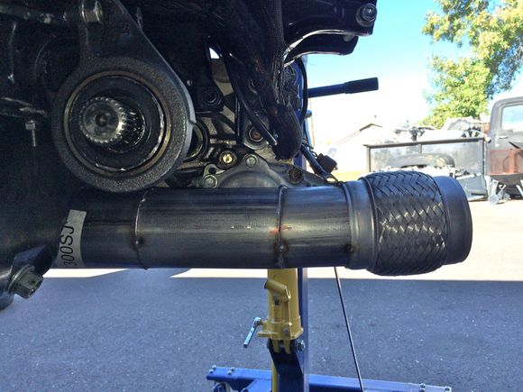 Adding a v-band clamp to the end of this latter.