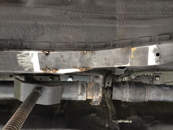 Plate welded to the frame to disperse any torque energy
