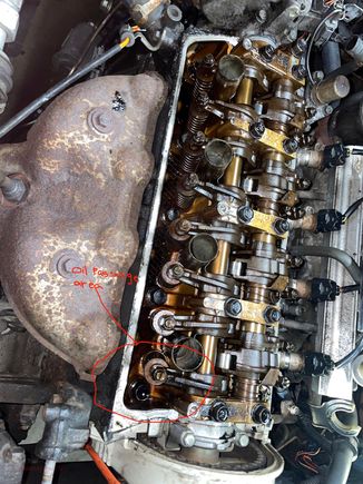 Are of the oil passage that the rubber tip fell in.