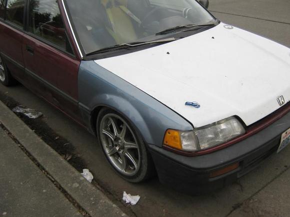 We had to get a new fender and hood after someone slid into it when it was snowing.