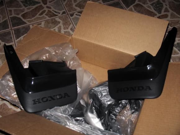 brand spanking new honda oem mudflaps (right before they were discontinued :P)
