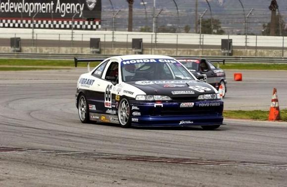 #66 DC2 JDM Integra Type R 2.0 B18C. Opening round of the 2005 Honda Cup Championship. Followed by our #65 K-20 Powered car driven by Tom Lepper
Tom won the '05 SCCA Honda Cup Championship