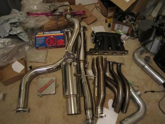 3" exhaust cat back, tri-y header, rrc manifold, k-pro.
