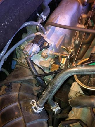 Intake plenum wires and hoses