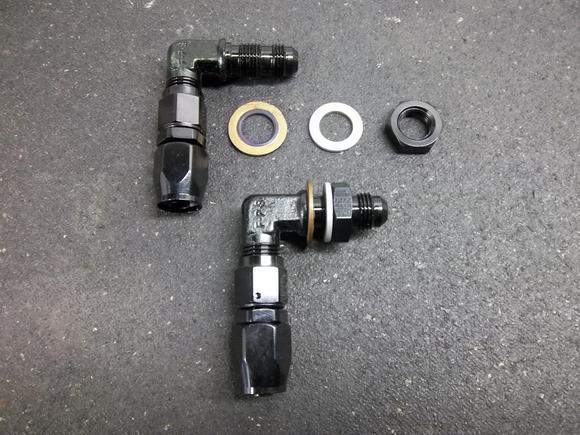 AN6 bulkhead fittings.